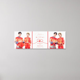 Toile Red Knot Union Double Bonheur Mariage chinois