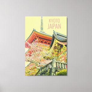 Toile Red Shrine cerisier poster de voyage Japon