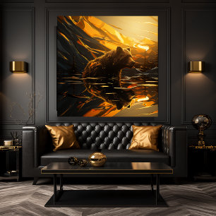 Toile Réflexion de l'ours