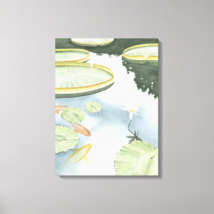 Toile Réflexion d'étang de Koi avec des poissons et des