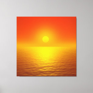 Toile Réflexion du coucher de soleil