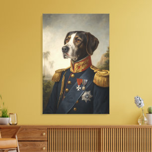 Toile Regal Chien Portrait général Personnalisé Vintage 