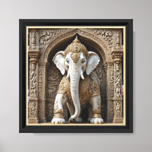 "Regal White Elephant Canvas Mur Art - Sacré