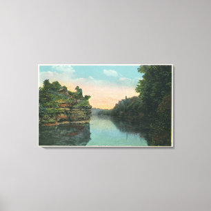 Toile Regard au-dessus du barrage de réservoir d'Ashoka