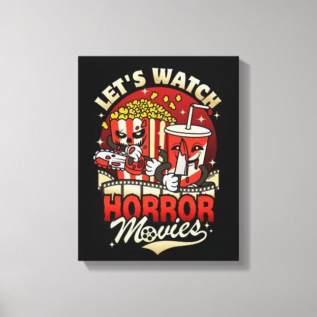 Toile Regardons des films d'horreur - Collations (Recto)