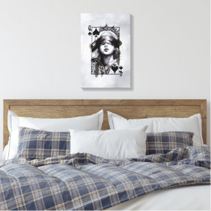 Toile Reine de Pique (Style-5) Dessin d'art fin
