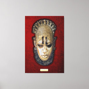 Toile Reine Mère Idia - Ivoires Masque Edo sur Velvet Ro