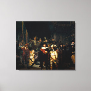 Toile Rembrandt la montre de nuit