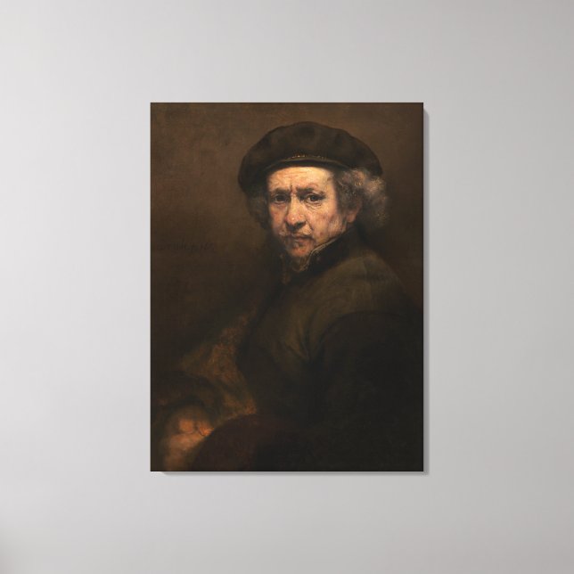 Toile Rembrandt Self Portrait : Peintre Néerlandais de l (Recto)