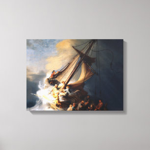 Toile Rembrandt Van Rijn Christ dans la mer de tempête 