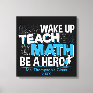 Toile Remerciement pour un professeur de mathématiques -