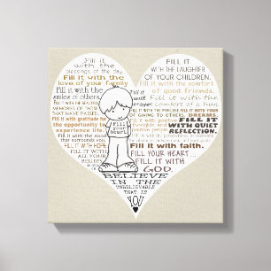Toile Remplissez Votre Coeur-Tan