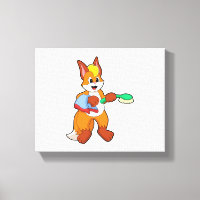 Renard avec serviette et brosse