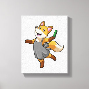 Toile Renard comme coiffeur avec ciseaux