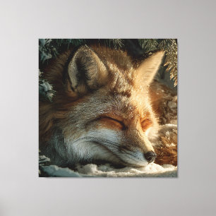 Toile Renard des neiges ensoleillé