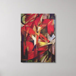 Toile Renards par Franz Marc, art abstrait de cubisme de