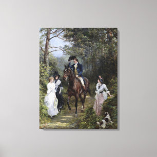 Toile Rencontre dans la forêt (par Heywood Hardy)