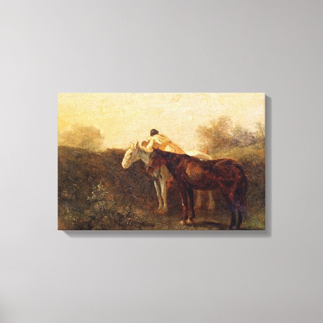 Toile Rendez-vous rural (Baiser romantique à cheval) (Recto)