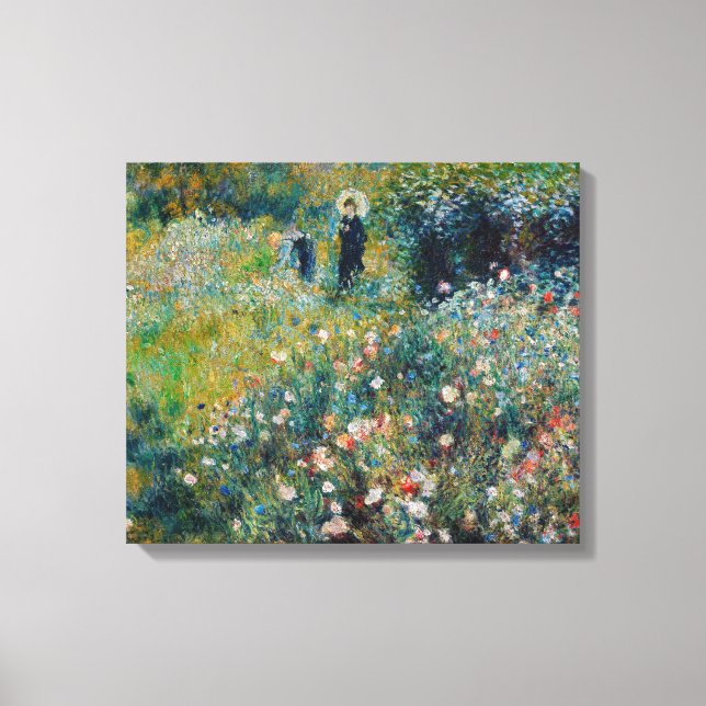 Toile Renoir - Femme avec un parasol dans un jardin (Recto)