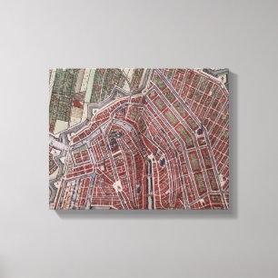 Toile Réplique carte de la ville d'Amsterdam 1652