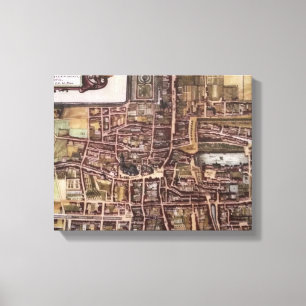 Toile Réplique carte de la ville de La Haye 1649