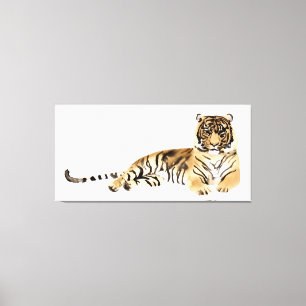 Toile Repose du tigre d'aquarelle