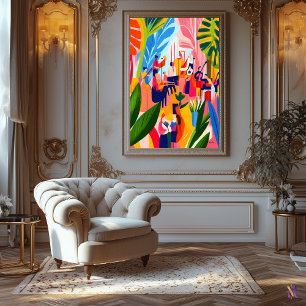 Toile Représentation d'orchestre colorée dans le style f