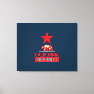 Toile République de Californie en style bleu