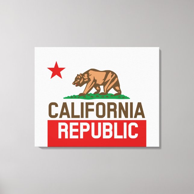 Toile RÉPUBLIQUE DE CALIFORNIE Étoile Drapeau (Recto)