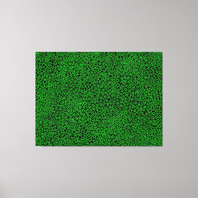 Toile Réseau complexe - Vert sur Noir (Recto)