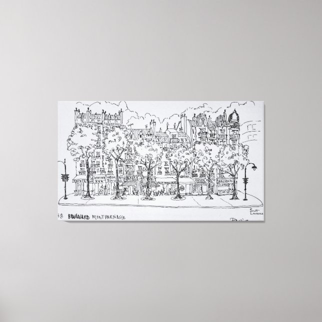 Toile Restaurant Boulevard Montparnasse | Paris, France (Recto)