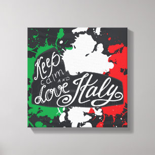 Toile Restez calme et amoureux Italie
