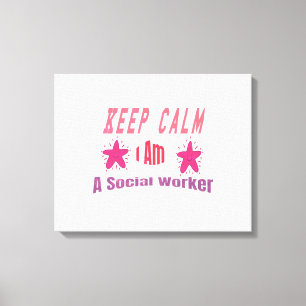 Toile Restez calme Je suis un travailleur social