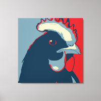 Retro Animal Wall Pop Art Poulet Portrait