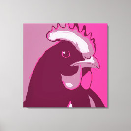 Toile Retro Animal Wall Pop Art rose poulet Portrait