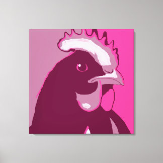 Toile Retro Animal Wall Pop Art rose poulet Portrait