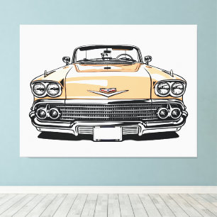 Toile Rétro Classique Cabriolet Pop Art Avant