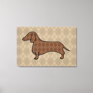 Toile Retro Dachshund Wall Art