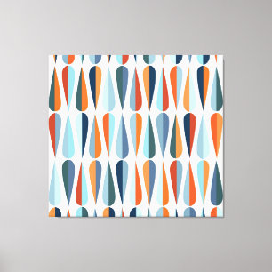 Toile Rétro du milieu du siècle, goutte forme motif.