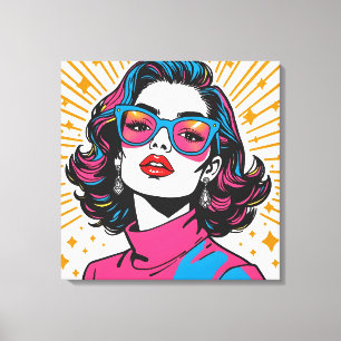 Toile Retro Fashion Pop Art - Inspiré des années 1980