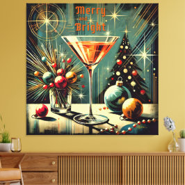 Toile Retro les années 50 Merry & Bright Christmas Marti