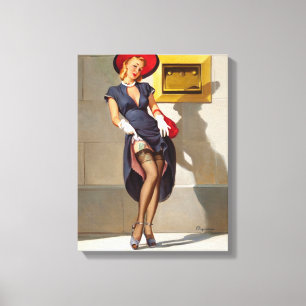 Toile Retro Pin-Up Girl