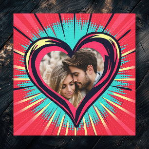 Toile Retro Pop Art Photo et noms Saint Valentin