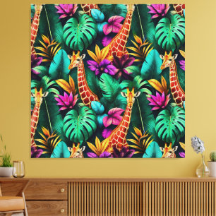 Toile Rêves de girafe de jungle motif de surface transpa