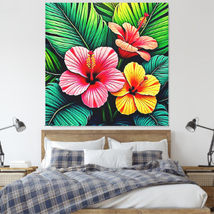 Toile Rêves de jardin de fleurs exotiques