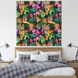 Toile Rêves de jungle de tigre Motif de surface continu