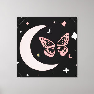 Toile Rêves lunaires et nuits papillon