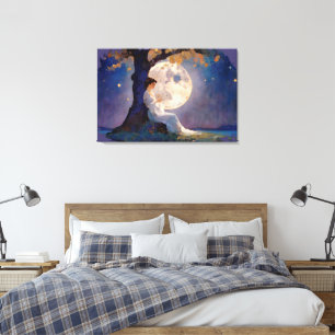 Toile Rêveur au Clair de Lune - Ciel Nocturne Serein