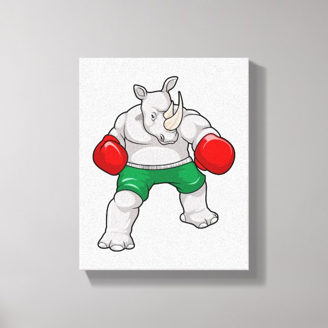 Toile Rhino à Boxing avec gants de boxe (Recto)