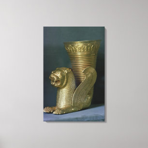 Toile Rhyton en forme de monstre-lion assis